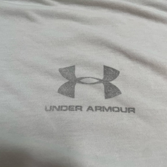 Under Armour Charged T-Shirt White Loose Fit Size Large Heat Gear Retro Vintage - Picture 3 of 5
